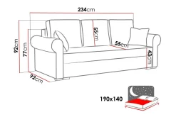 Denegal 3-sits Bäddsoffa Dark grey