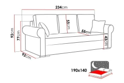 Sovesofaer-Denegal 3-sits Bäddsoffa Light grey/Dark grey Lysegrå/Mørkegrå