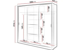 Dentro Garderobe 220x63x215 cm
