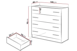 Dentro Kommode 100x40x90 cm