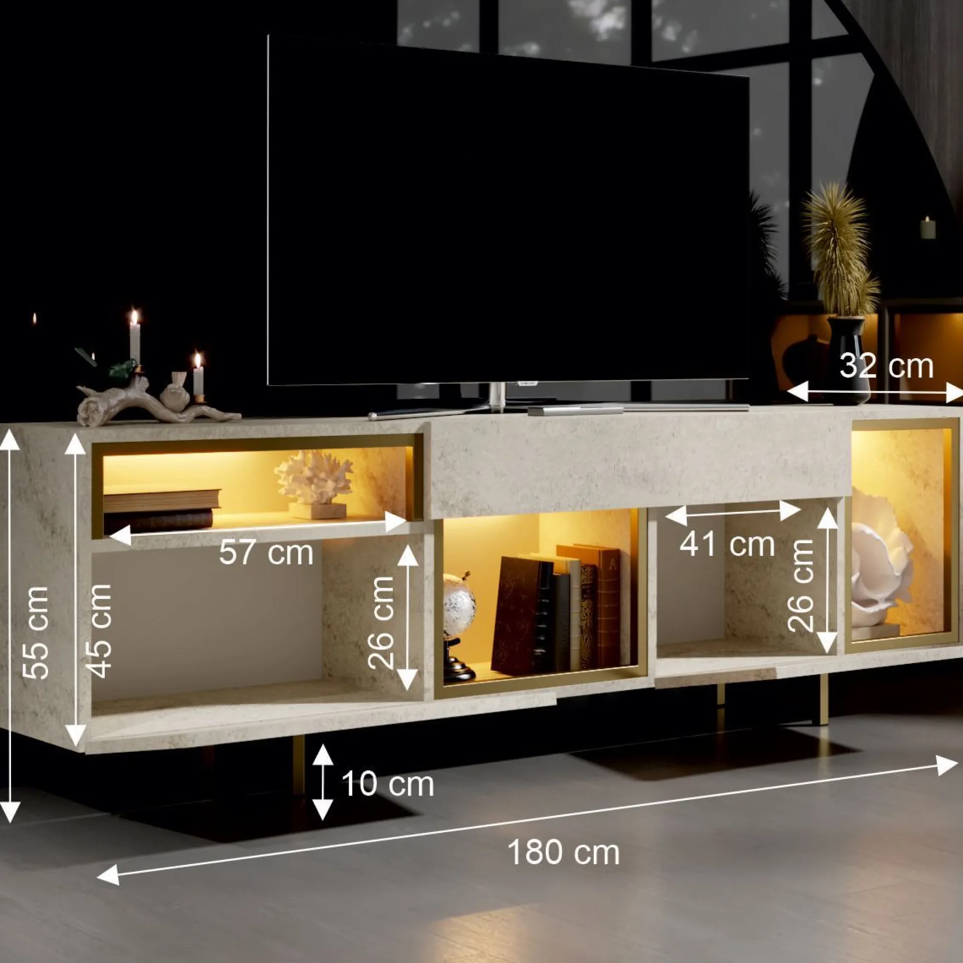 Denvar TV-benk 180x55x32 cm