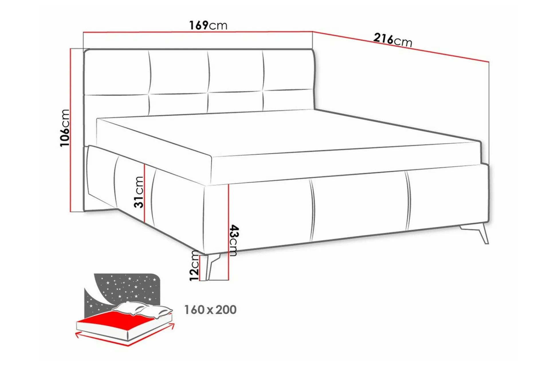 Sengeramme & Sengestamme-Derry Sengeramme 160x200 cm Beige