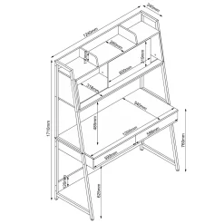 Kontorbord-Desk HOME4YOU eik / hvit / brun