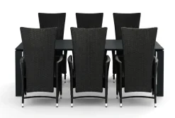 Comfort Garden Devon utendørs spisegruppe 210x100 cm med 6 Jenny spisestoler