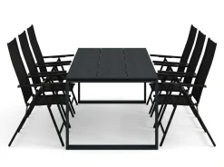 Comfort Garden Spisegrupper Hage-Devon utendørs spisegruppe 210x100 cm med 6 Sanna regulerbare stoler