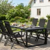 Comfort Garden Devon utendørs spisegruppe 210x100 cm med 6 Monaco Light regulerbare stoler