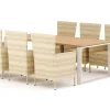 Comfort Garden Spisegrupper Hage-Devon utendørs spisegruppe 210x100 cm med 6 Thor-stoler med armlener