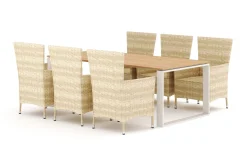 Comfort Garden Spisegrupper Hage-Devon utendørs spisegruppe 210x100 cm med 6 Thor-stoler med armlener