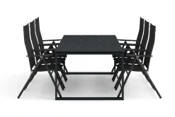 Comfort Garden Devon utendørs spisegruppe 210x100 cm med 6 Thor lenestoler