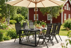 Comfort Garden Devon utendørs spisegruppe 210x100 cm med 6 Thor lenestoler