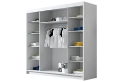 Garderober & Garderobesystem|Knaggerekke-Dianna Garderobe med Speil 200x215 cm Hvit