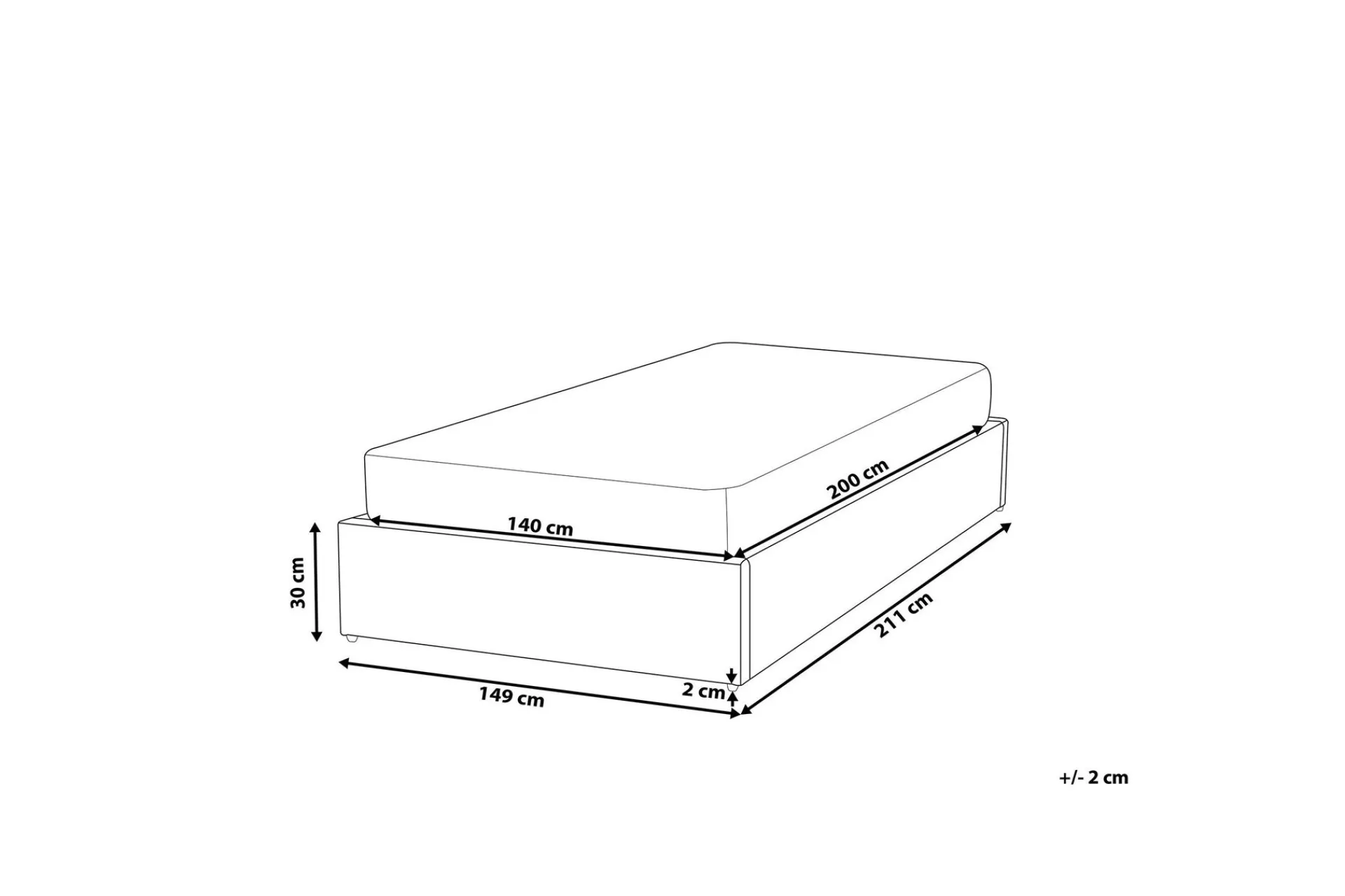 Bedly Dinan Dobbeltseng 140 | 200 cm