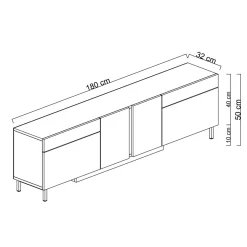 Djarhint TV-benk 180 cm