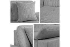 Sofa Med Sjeselong-Djerra Sofa med Divan 3-seter Beige