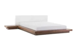 Sengeramme & Sengestamme-Dobbeltseng ZEN med Nattbord og LED 180x200 Brun