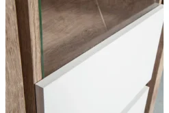 Kontorbord-Domardon Skrivebord 130 cm med Oppbevaring 2 Skap Hvit,tre