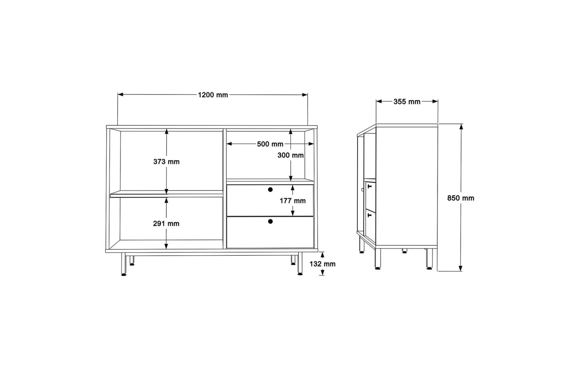 Kommode|Entrekommode-Donae Kommode 88 cm Hvit