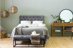 Sengetilbehør & Sengegavl-Donte Sengegavl 140 cm Dypstiftet Grey
