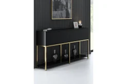 Gangbord|Avlastningsbord-Dorlord Konsollbord 150 cm Svart/Gull