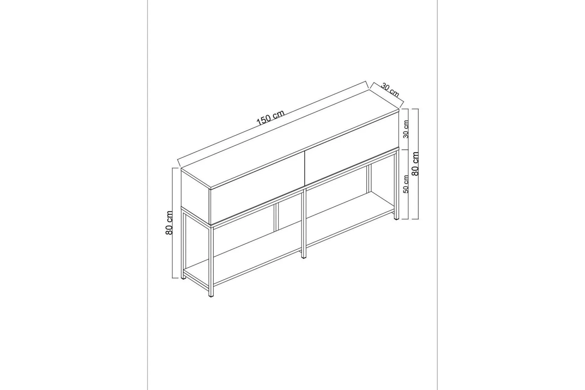 Gangbord|Avlastningsbord-Dorlord Konsollbord 150 cm Svart/Gull