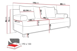 Sovesofaer-Dover Sovesofa 192x80x80 cm Phoenix 4