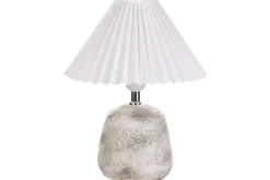 Nattbordslampe|Bordlampe-Dovgado Bordlampe 32 cm 2 stk E27 Lysegrå,Hvit