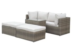 Comfort Garden Loungesett|Loungesett-Dramilo loungegruppe i kunstrotting med bord og puter Beige