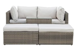 Comfort Garden Loungesett|Loungesett-Dramilo loungegruppe i kunstrotting med bord og puter Beige