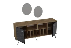 Sideboard & Skjenker-Dregrich Sidebord 180 cm Valnöt,Svart