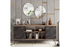 Sideboard & Skjenker-Dregrich Sidebord 180 cm Valnöt,Svart