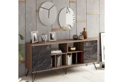 Sideboard & Skjenker-Dregrich Sidebord 180 cm Valnöt,Svart