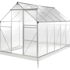 Dyrking|Drivhus-Drivhus for hage Apulia Sølv 315 cm Sølv/Transparent