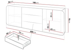 Sideboard & Skjenker-Duartina Skjenk 200x36 cm Beige