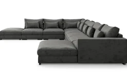 Scandinavian Choice Velour Sofa & Fløyel Sofa-Dubai stor U-modulsofa Large med divan høyre fløyel ekstra dyp Mørkegrå