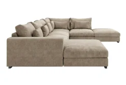 Scandinavian Choice 2 Seter Sofa|Sofa Med Sjeselong-Dubai stor U-sofa modul med divan venstre ekstra dyp i Chenille Brun