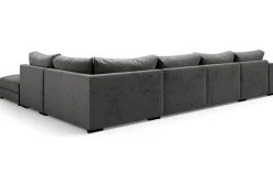 Scandinavian Choice Velour Sofa & Fløyel Sofa-Dubai stor U-sofa modul med divan venstre fløyel ekstra dyp Mørkegrå