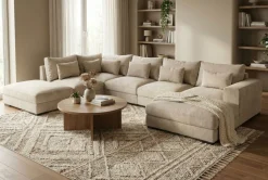 Scandinavian Choice U-Sofa-Dubai U-modulsofa med divan høyre ekstra dyp i Chenille Beige