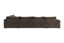 Scandinavian Choice 2 Seter Sofa|Sofa Med Sjeselong-Dubai U-modulsofa med divan høyre ekstra dyp i Chenille Mørkebrun