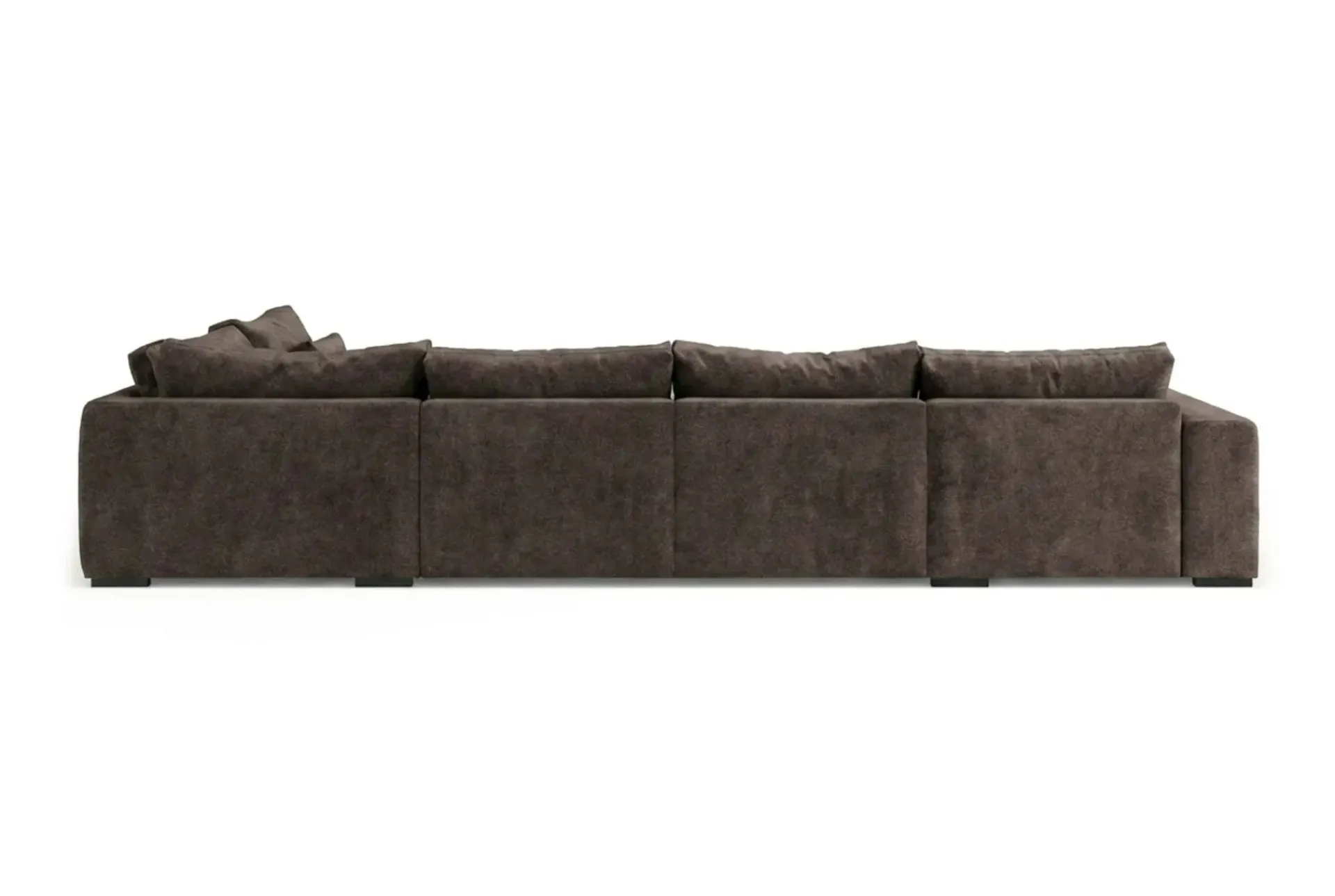 Scandinavian Choice 2 Seter Sofa|Sofa Med Sjeselong-Dubai U-modulsofa med divan høyre ekstra dyp i Chenille Mørkebrun