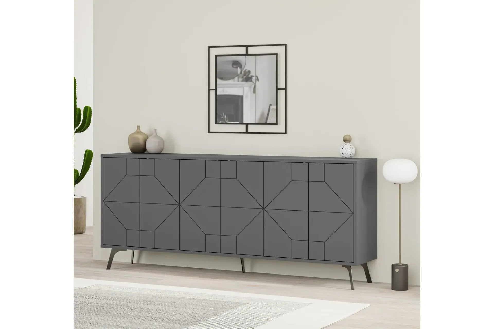 Gangbord|Avlastningsbord-Dune Konsollbord 183,8x77,4 cm Antrasitt Antracit
