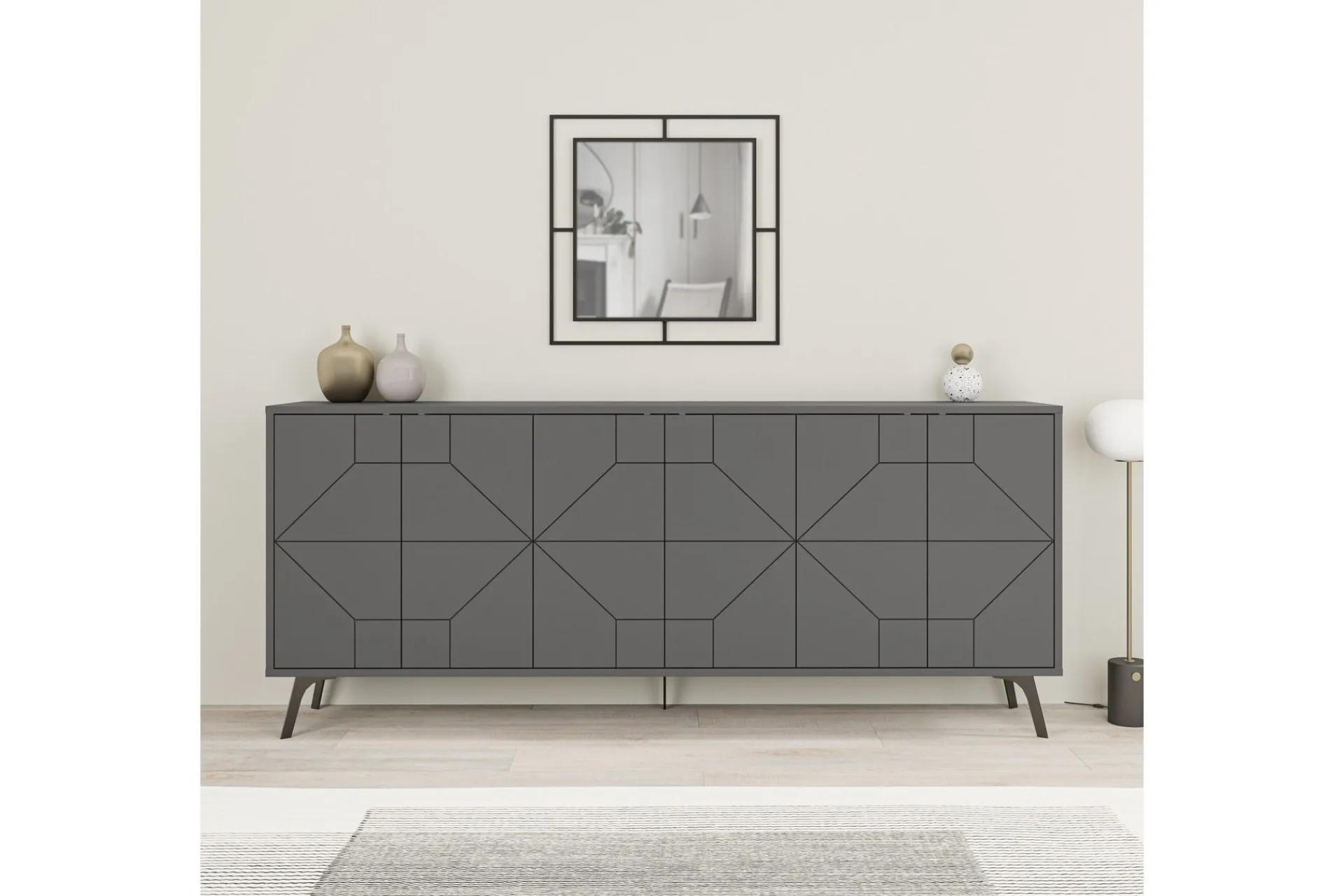 Gangbord|Avlastningsbord-Dune Konsollbord 183,8x77,4 cm Antrasitt Antracit