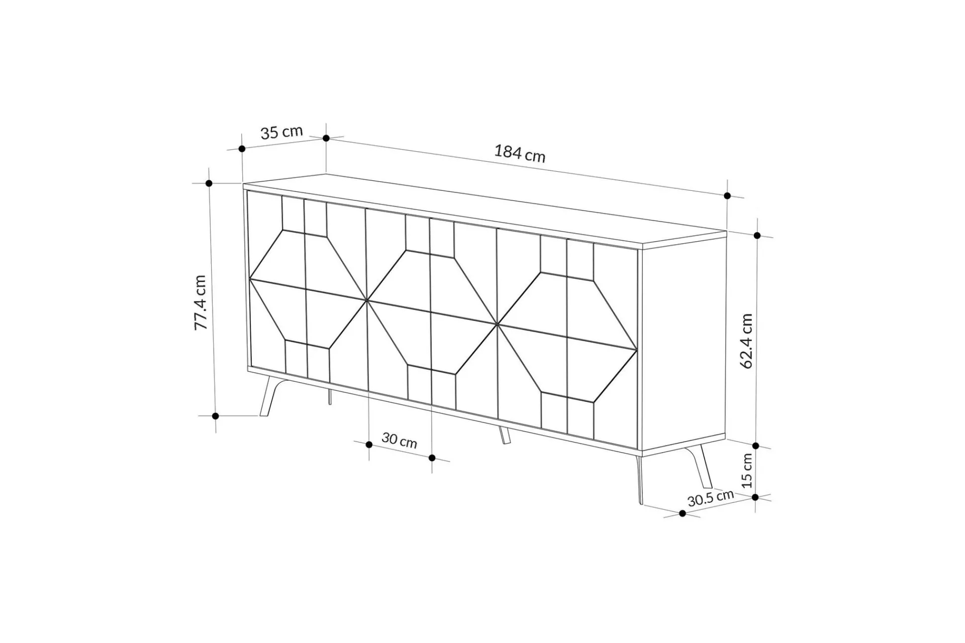 Gangbord|Avlastningsbord-Dune Konsollbord 183,8x77,4 cm Antrasitt Antracit