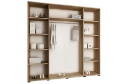 Dunkra Garderobe med Speil LED-belysning Blå 200 cm Bue