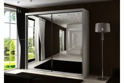 Garderober & Garderobesystem-Dunkra Garderobeskap Med Speil 200x200 cm Hvit