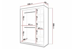 Garderober & Garderobesystem|Knaggerekke-Dunvegan Garderobe med speil Svart