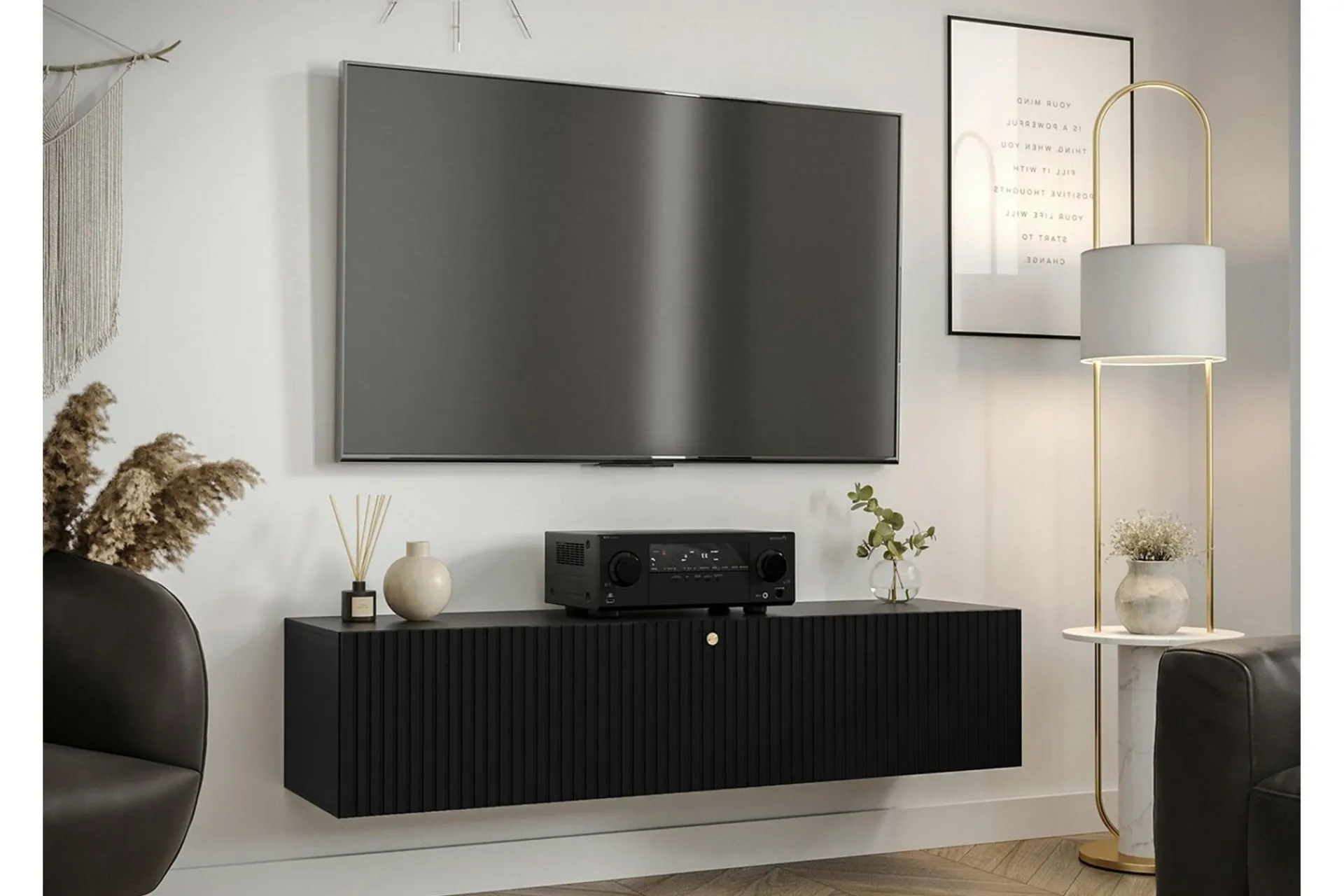 Tv-Benk & Mediabenk-Dunvegan TV-skap 150 cm Svart