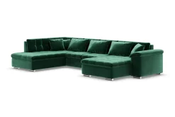 Majestic Furniture Velour Sofa & Fløyel Sofa-Dynir Hjørnesovesofa Divan Høyre Once 40 + Day Sammet 16 + Once 40