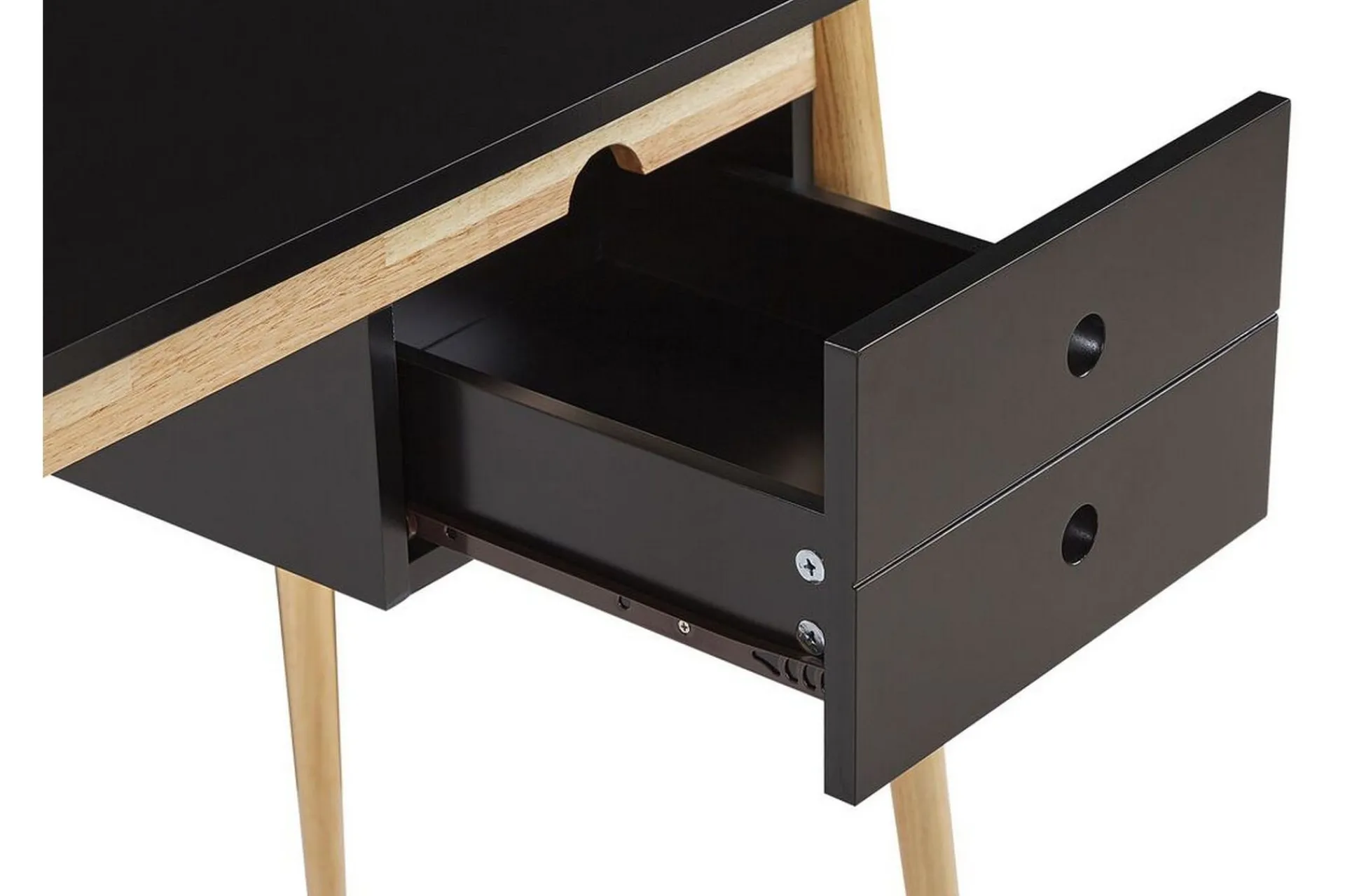 Kontorbord-Ebeme Skrivebord 106 cm med Oppbevaring 2 Skuffer Svart
