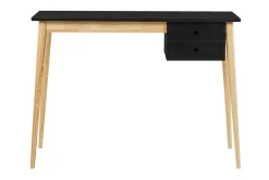 Kontorbord-Ebeme Skrivebord 106 cm med Oppbevaring 2 Skuffer Svart