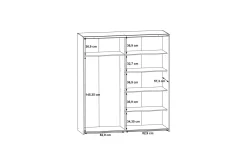 Garderober & Garderobesystem-Edessa Garderobe 62x171 cm Brun/Svart